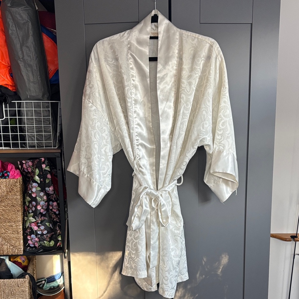 Victoria's Secret vintage Ivory Satin Robe